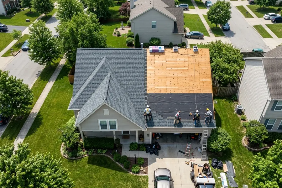 Beardman Building Services roof replacement in progress in Apollo Beach